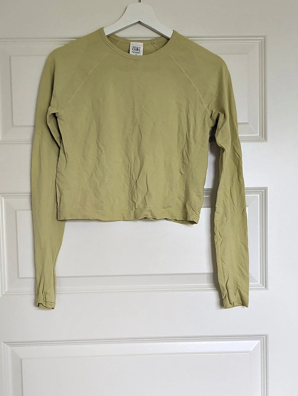 Athleta Girl Girls Long Sleeve Athletic Top in Green/Yellow10 Size Large